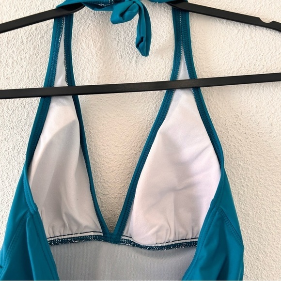Tommy Bahama Women Swimsuit Top Small Turquoise Halter Neck Padded Vacation - Picture 6 of 8